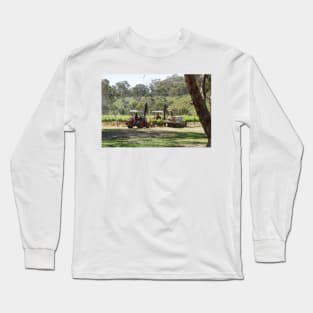 Ramming posts on the Vineyard - by South Australian artist Avril Thomas Long Sleeve T-Shirt